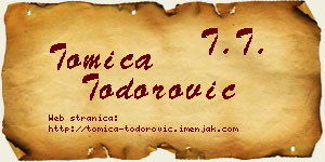 Tomica Todorović vizit kartica